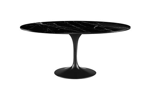 Replica Eero Saarinen Marble Oval Tulip Table 2m - Black Marble #73