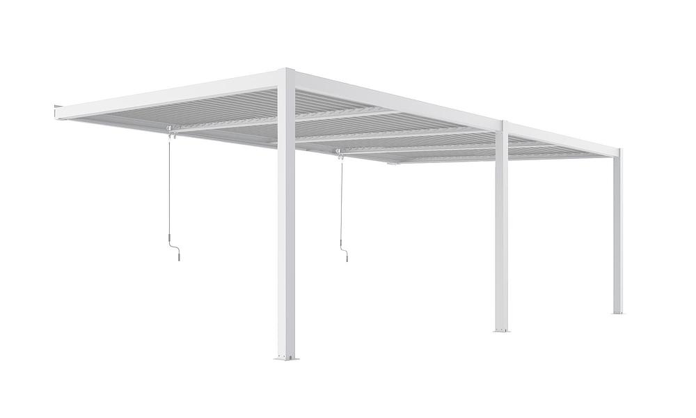 Aluminium Wall Mounted Pergola 5.7m x 2.9m - White #387