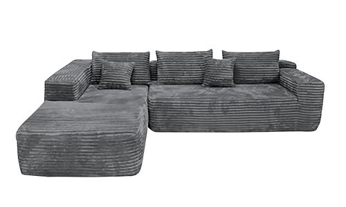 Eichi 3 Seater with Chaise - Silver Grey #88