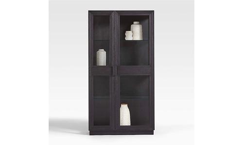 Calypso Glass and Charcoal Ebonized Wood Storage Cabinet #19