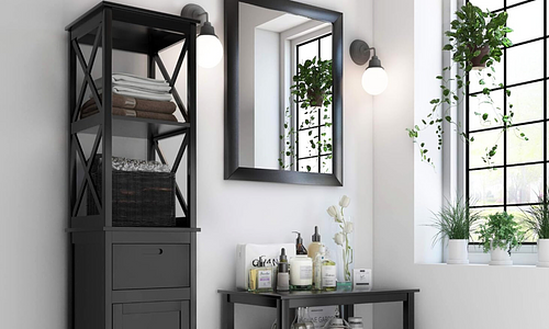 Tall Bathroom Shelf Cabinet - 2 Colours #1
