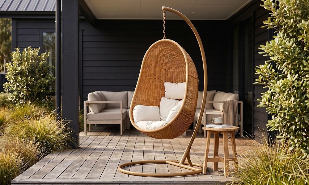 Hanoi Hanging Egg Chair with Stand - Natural #90