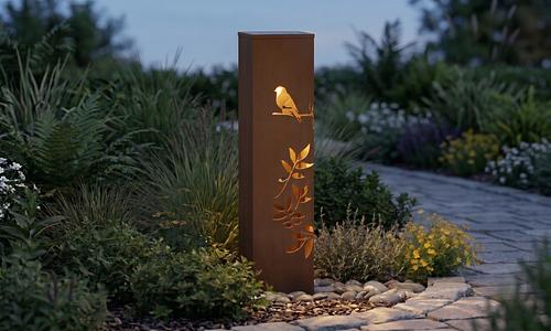 Pillar LED Solar Light - corten laser cut, 50cm #135