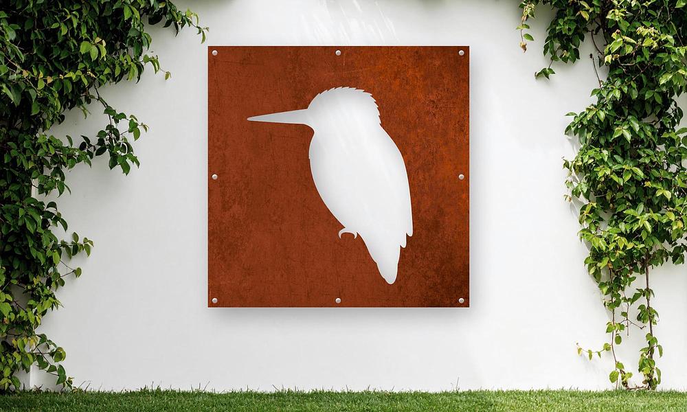 Iconic Corten NZ Wall Art - Kingfisher (4 Sizes)#103