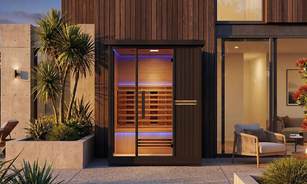 Nova Black Infrared Outdoor Sauna - 2/3 Person #2