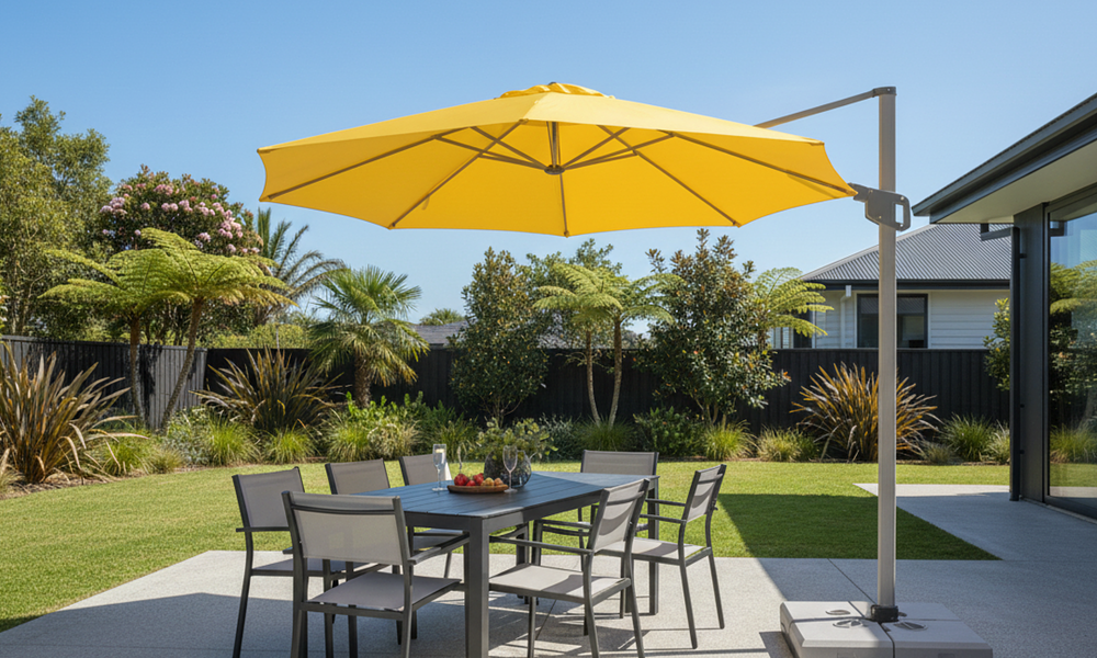 Navo 3m Resort Cantilever Umbrella  - Yellow #17