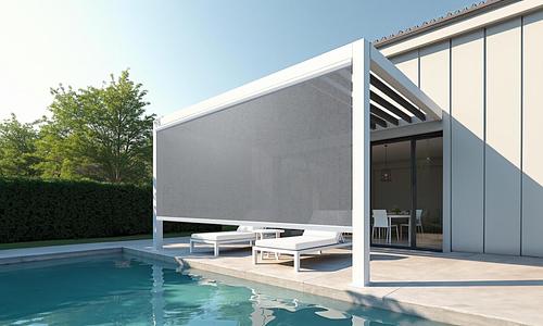 Luxe Louvre Premium Drop Down Screen - Wall-Mounted FRONT #296