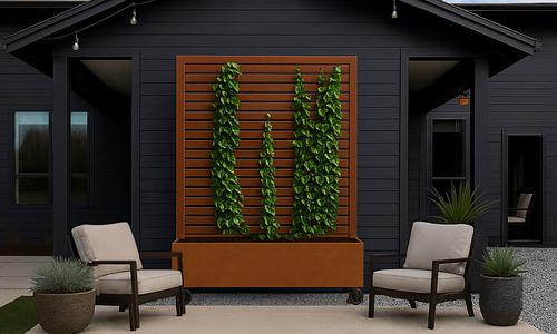 Raised Garden Planter with Trellis - Corten (2 Sizes) #1