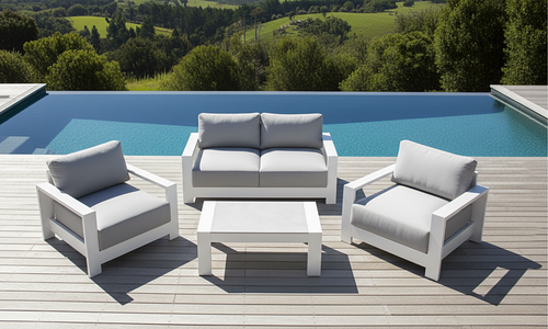 Gio 4-Seater Sofa Set - White #28