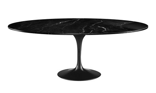 Premium Replica Eero Saarinen Marble Oval Tulip Table - 1.5m Black Marble #144