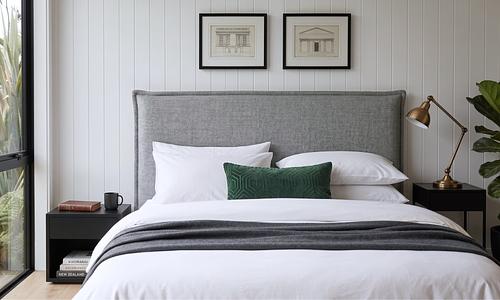 Delphine French Seam Headboard - Silver Grey #143