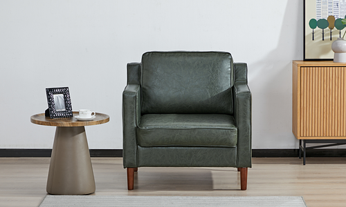 Maison Faux Leather Armchair - Hunter Green #2