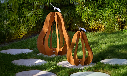 Corten Pear Sculpture - 2 Sizes #27
