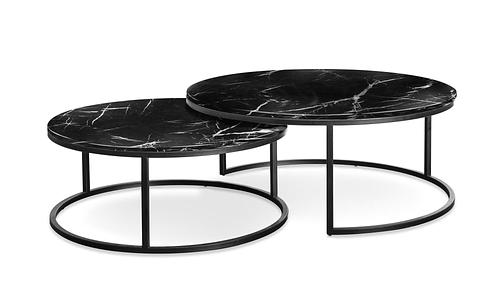 Premium Black Marble Dual-Top Coffee Table #31
