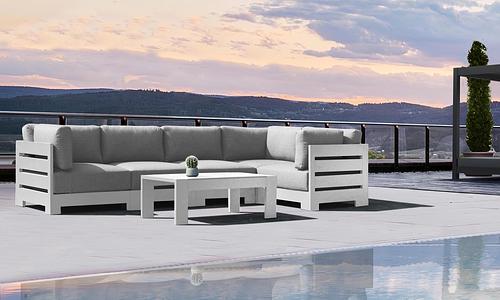 Gio Outdoor Corner Lounge Set - White #53