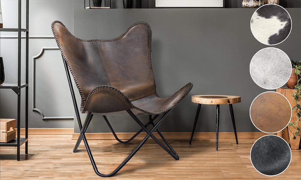 Suede butterfly online chair