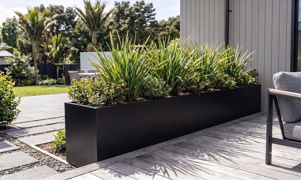 Heavy Duty Hermes Black Steel Planter - 2m #203