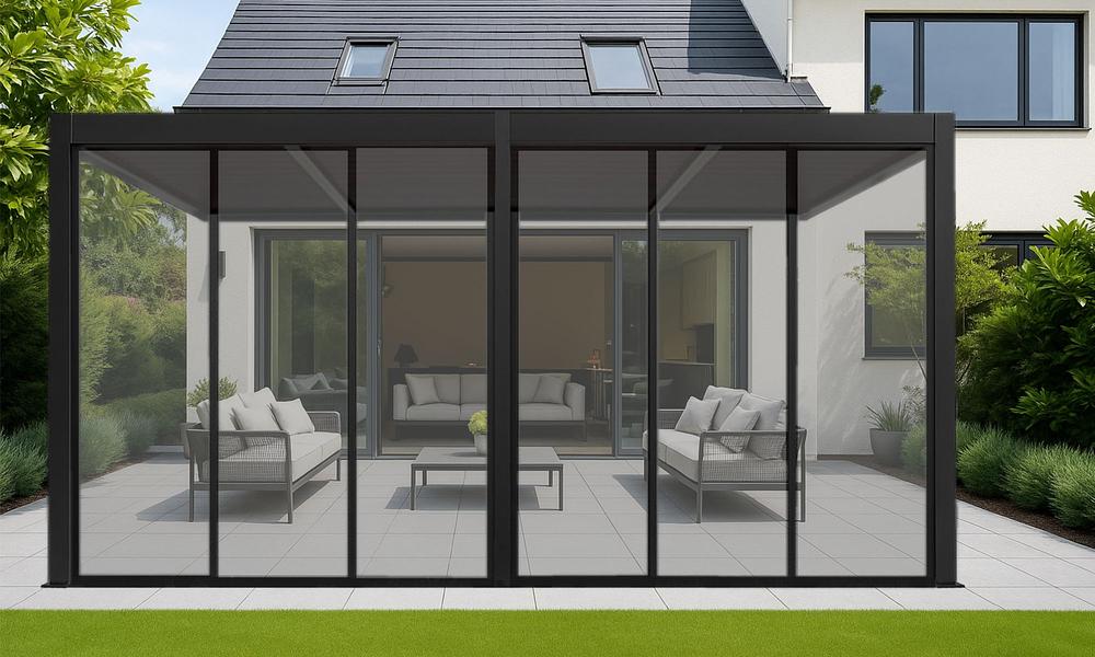 Core Pergola Framed Glass Sliding Doors -Wall-Mounted FRONT- 2 Sizes #360