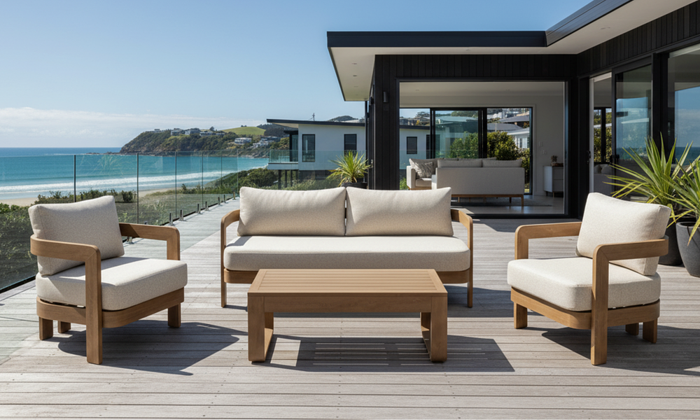 Dalton Aluminium 4-Piece Sofa Set - Oak #38