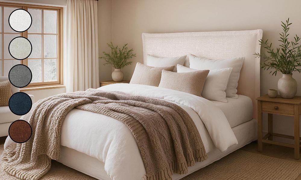 Delphine French Seam Headboard - Selected Sizes & Colours #102