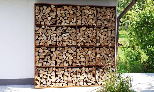 Corten Grid Wood Box