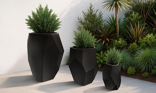 Ares Black Steel Planters - 3 Sizes #38