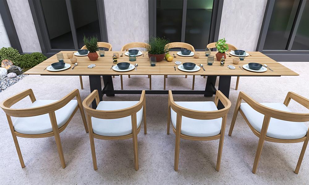 9 piece teak online dining set