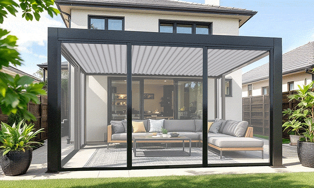 Luxe Louvre Framed Glass Sliding Doors - Wall-Mounted FRONT- 2 Sizes #357