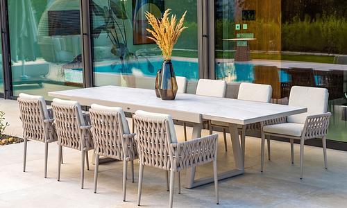 Dreamweaver Extension Dining Table Set - Greige #60