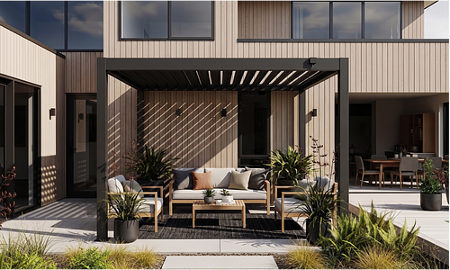 Elements 3m x 3m Freestanding Pergola - Black Only #77