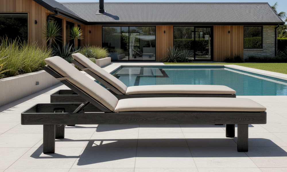 Dalton Aluminium Lounger - Set of 2, Black #44