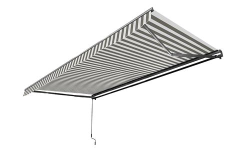 Retractable Awning 4m x 2.5m - Grey & White #174