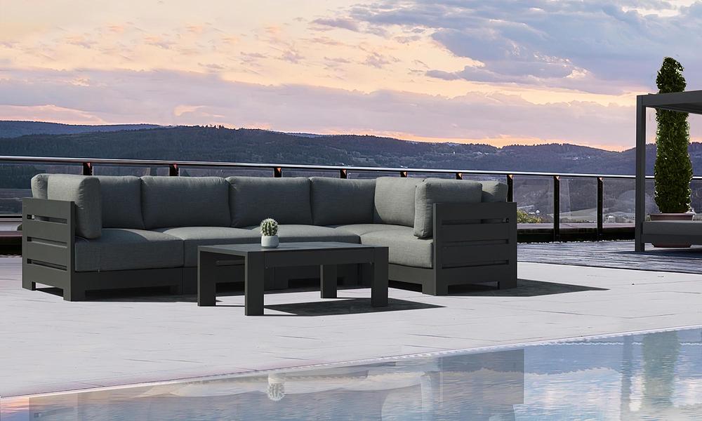 Gio Outdoor Corner Lounge Set -  Anthracite #77