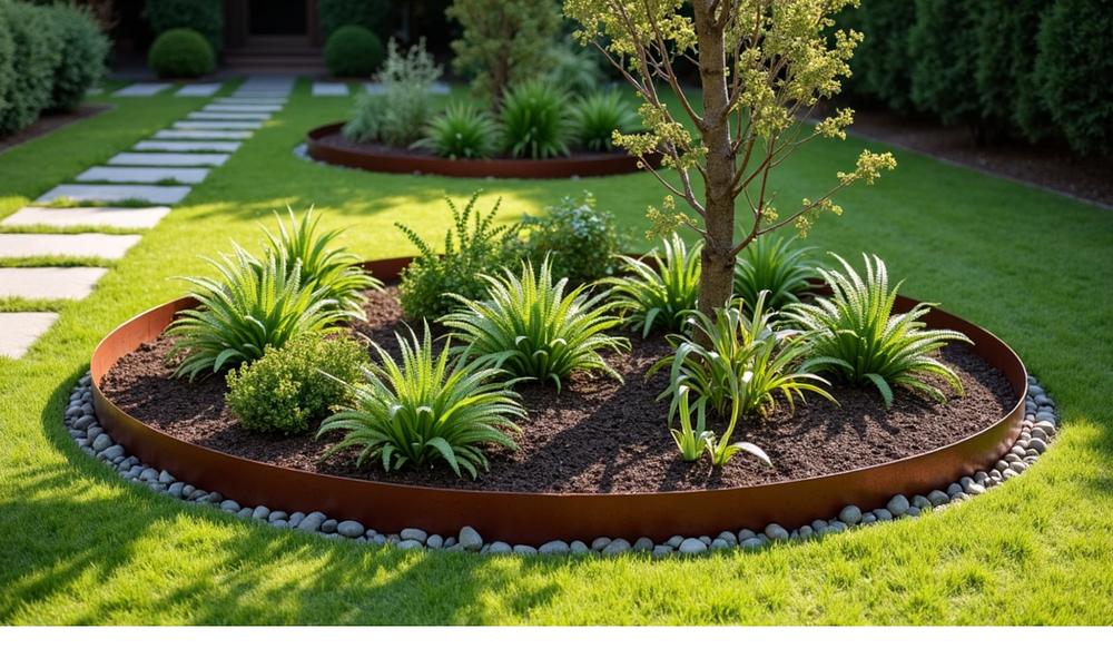 Spheron Round Garden Edging - Corten, Large #126