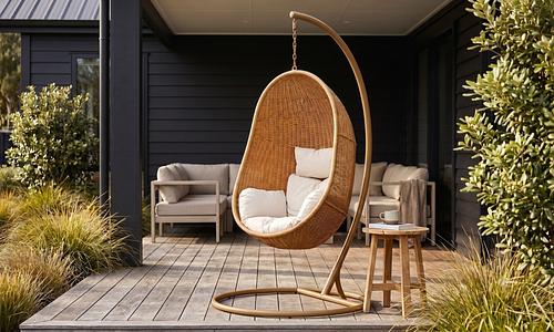 Hanoi Hanging Egg Chair with Stand - Natural #90