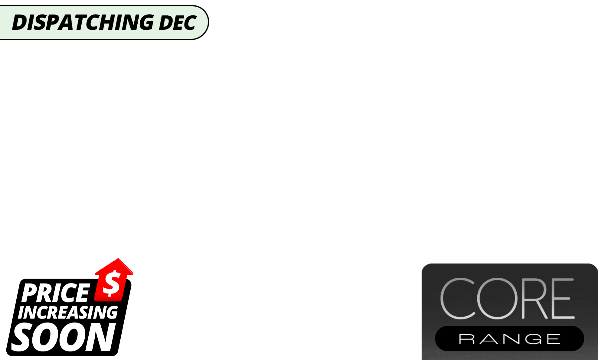 <p>We don’t love putting prices up, but rising costs mean selected pergola prices will be increasing soon. <strong>Secure your Core Pergola at today’s price now, with selected sizes available for December dispatch. First in, first served. </strong></p><p></p>