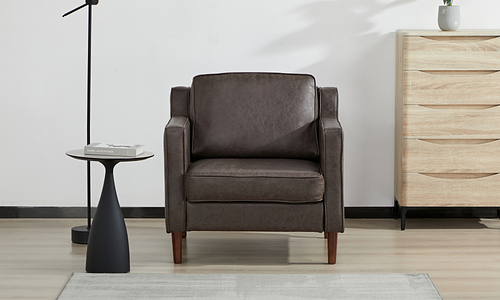 Maison Faux Leather Armchair - Espresso #1
