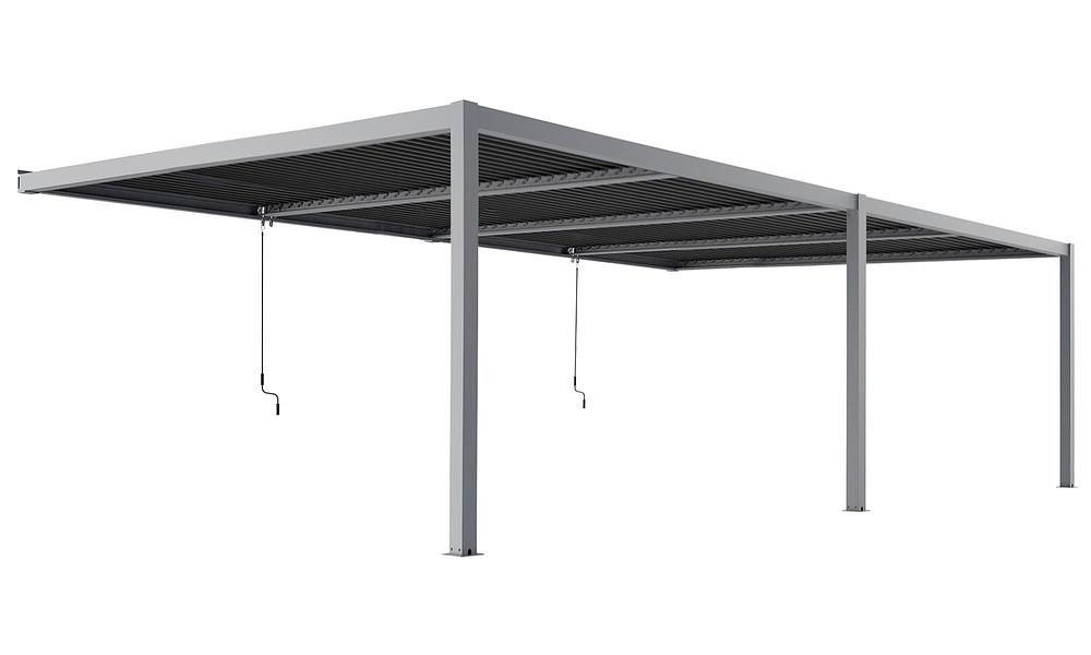 Aluminium Wall Mounted Pergola 7.7m x 3.9m - Grey #363