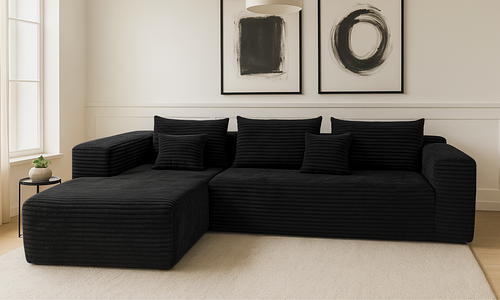 Eichi 3 Seater with Chaise - Silver Grey #81