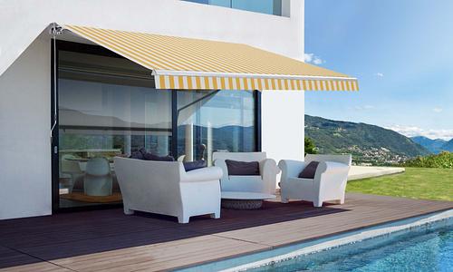 Retractable Awning 3m x 2.5m - Yellow & White Stripe #205