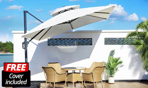 Lume Cantilever Umbrella - Optic White #49