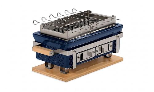Charcoal Hibachi BBQ & Skewer Set - Blue #40