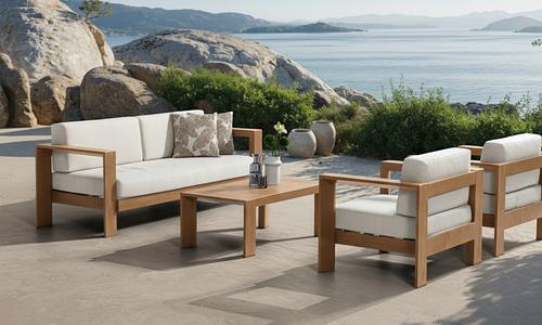 Bravo Outdoor Aluminium Lounge Set - Oak #2