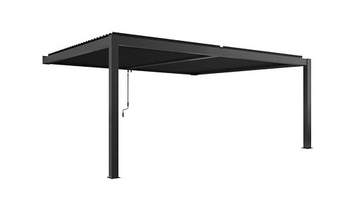 Aluminium Wall Mounted Pergola 394 x 394 - Matte Black #529