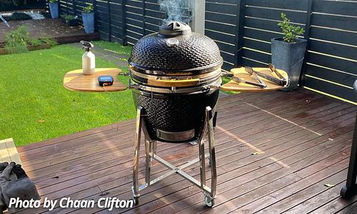 24" Kamado BBQ Grill - Black #219