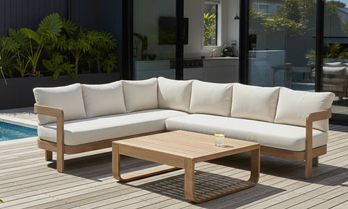 Dalton Corner Aluminium Sofa Set - Oak #1