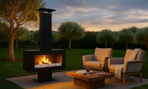 Zuma Black Steel Fireplace #82