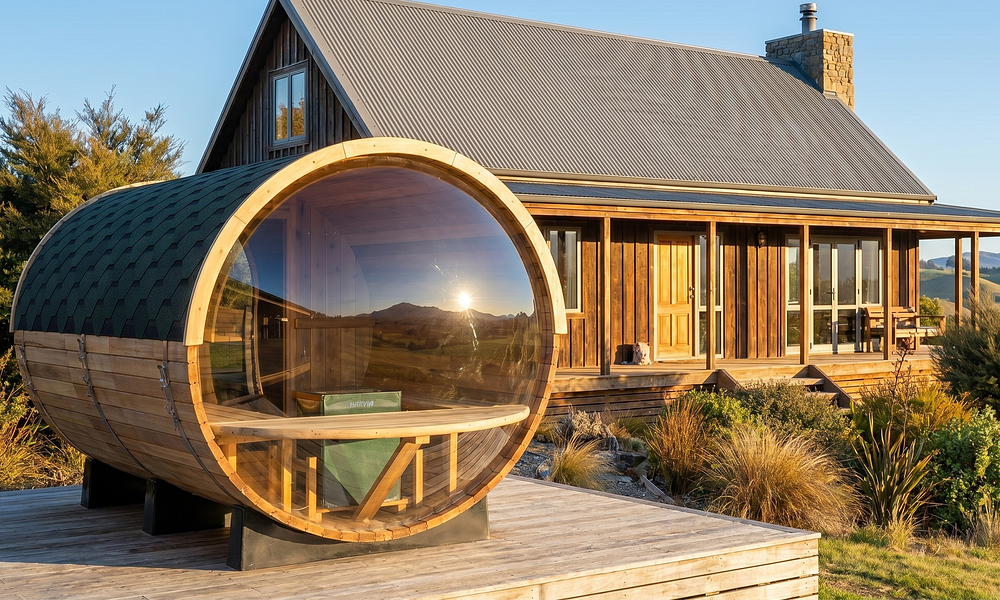 Nara 6-Person Outdoor Dome Barrel Sauna #2