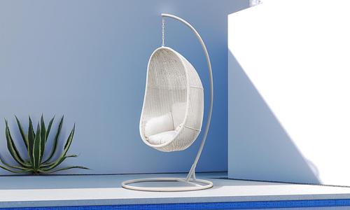 Hanoi Hanging Egg Chair with Stand - White #97