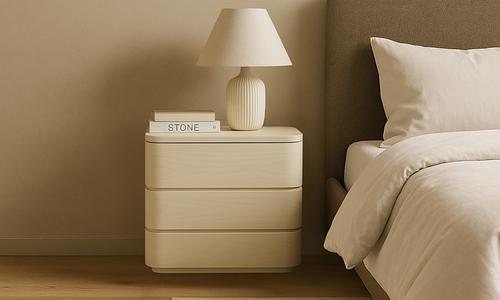 Elba Curved Nightstand - White #3